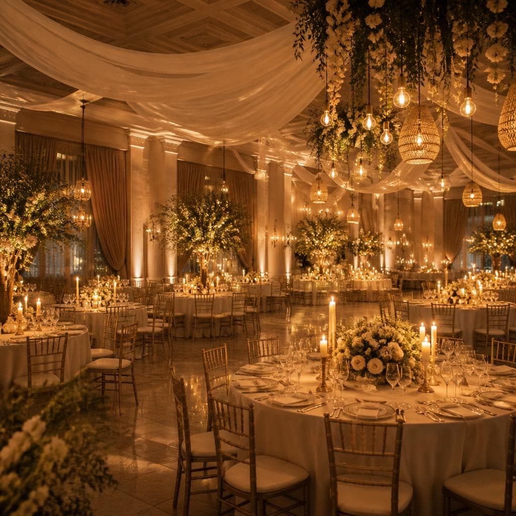 Éclairage de mariage : créer une belle ambiance sans surcharger la décoration