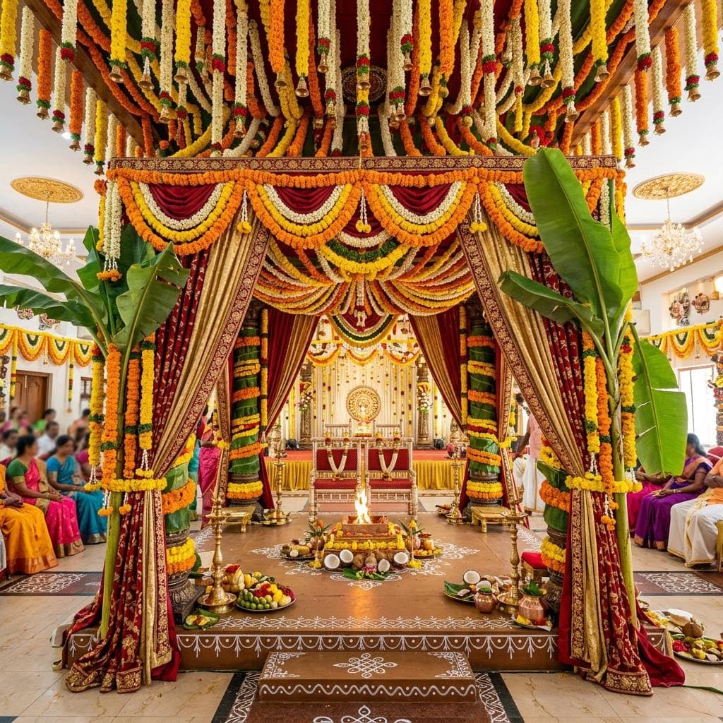 Décoration de mariage tamoul : Mandap, fleurs et inspirations