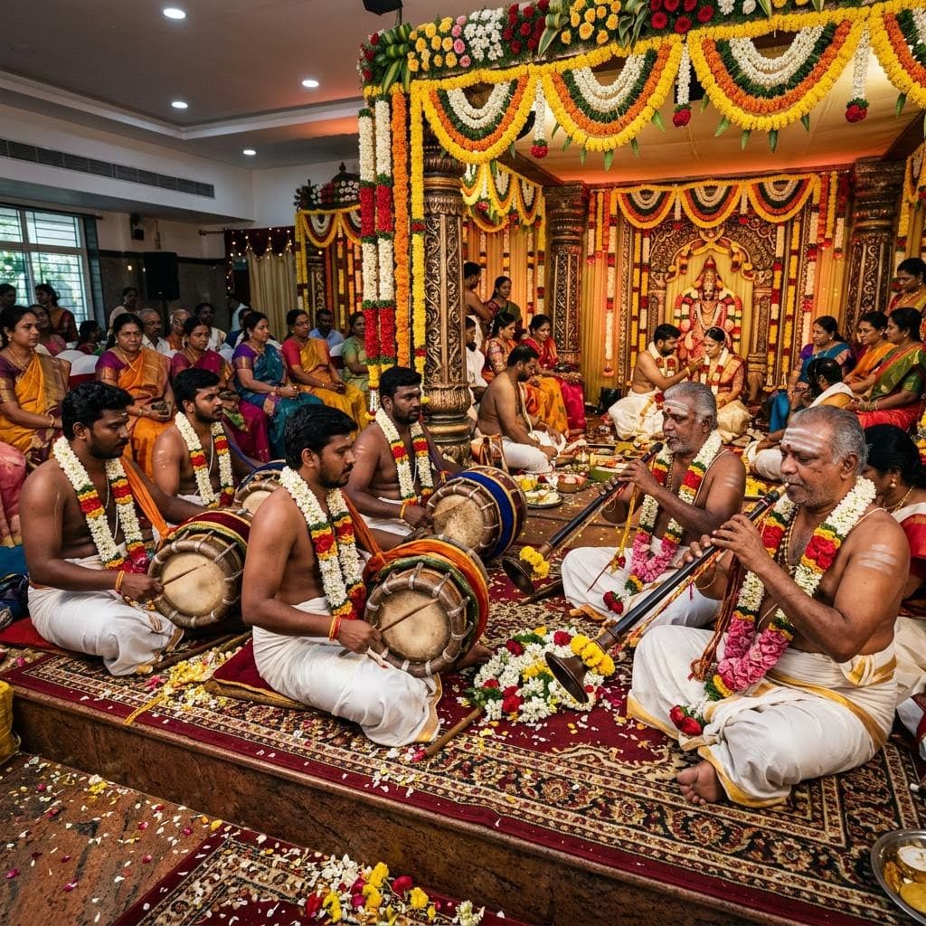 Nadaswaram et Thavil : la musique traditionnelle du mariage tamoul
